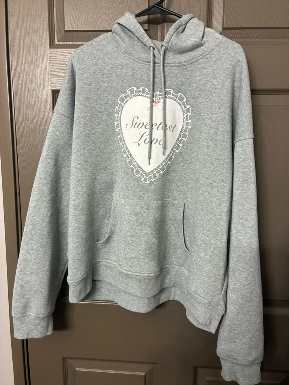 REFUGE Gray 'Sweetest Love' Heart Hoodie Sweater - Women